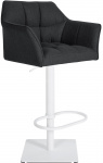 Barová židle Deluso podnož bílá / plstěný potah, atracit
